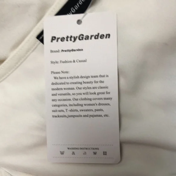 NEW Pretty Garden Medium large Dress White Cut Out Layered Chiffon Empire Waist - Picture 9 of 14